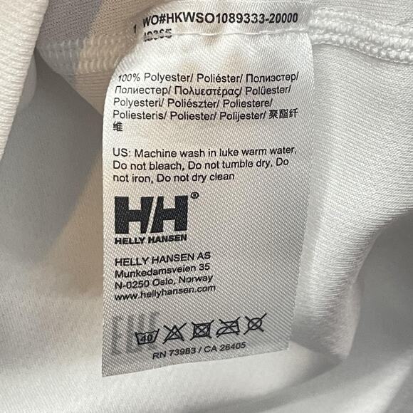 Helly Hansen Pullover Mens Small White 1/4 Zip Performance Long Sleeve HH Logo - Picture 7 of 10